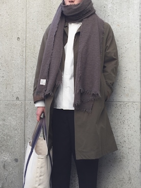 「アイテム（ステンカラーコート）」を使った、yukifurueさん（メンズ・162cm・10代）の冬コーディネート