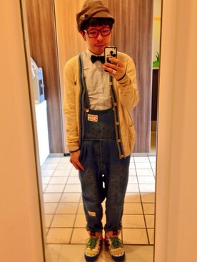 「FRAPBOIS（フラボア）のアイテム（サロペット/オーバーオール）」を使った、たかやんさん（メンズ・165cm）の冬コーディネート