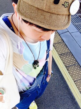 「FRAPBOIS」｜「アイテム（オールインワン・サロペット）」を使った、たかやんさん（メンズ・165cm）の夏コーディネート