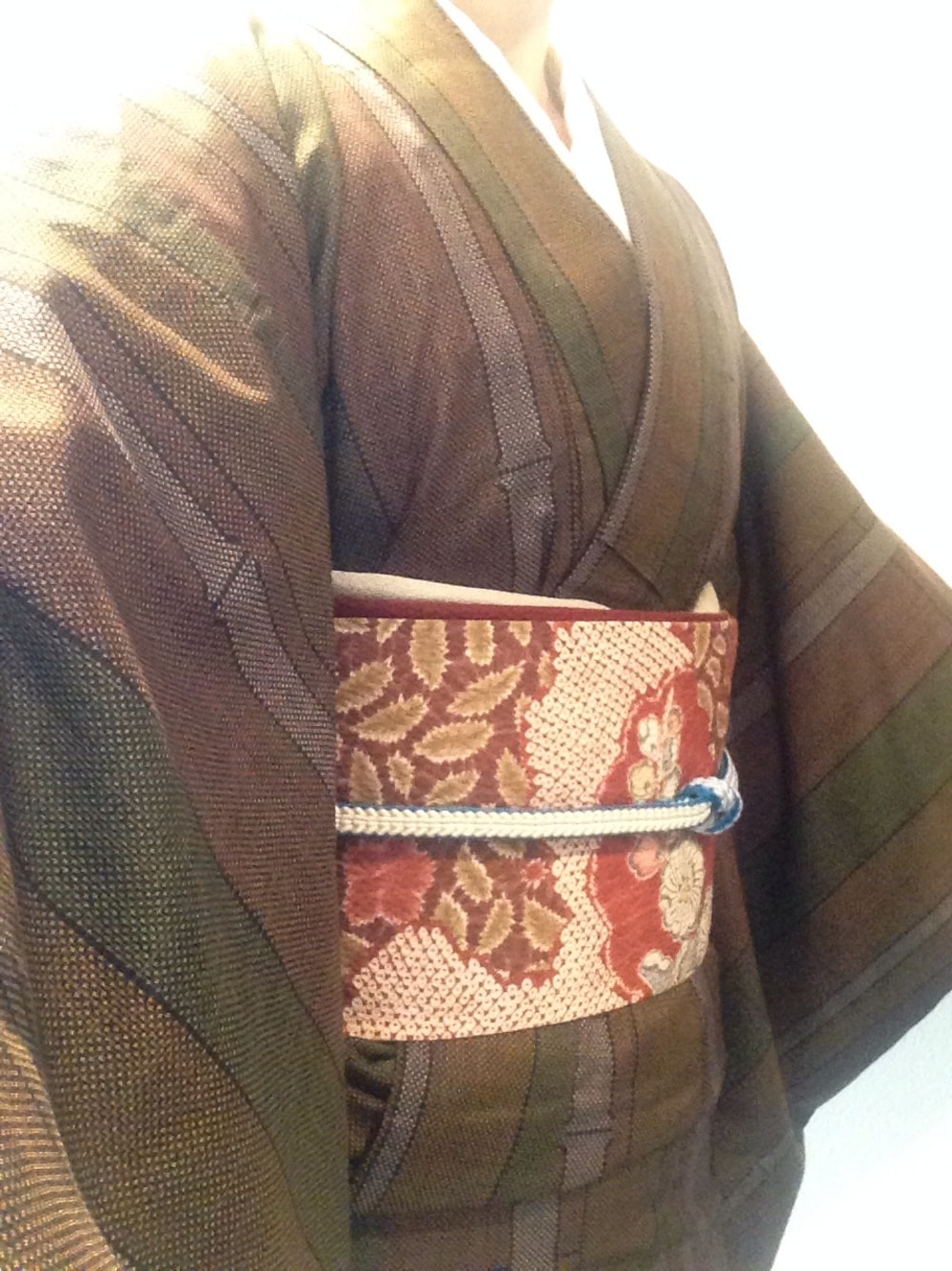 「きもの、着物、名古屋帯、花柄、竹柄、大島紬、茶道」｜「コトホギ屋の季節が待ち遠しくなる草履・冬「蒼彩」
http://kotohogiya.com/?pid=83072133（和装小物、その他）」を使った、彩詠さん（レディース・153cm）の冬コーディネートの1枚目の写真