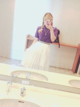 「A.D.G」｜「アイテム（スカート）」を使った、▷ななまるさん（レディース・149cm）の夏コーディネート