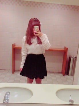 「ピンクニット」｜▷ななまるさん（レディース・149cm）の秋コーディネート