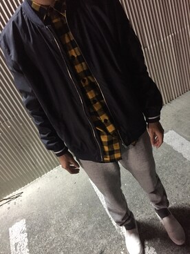 「aveil（アベイル）のアイテム」を使った、くみやんさん（メンズ・175cm）の秋コーディネート