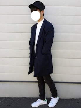 「temptation（テンプテーション）のアイテム（チェスターコート）」を使った、せなさん（メンズ・170cm）の秋コーディネート