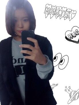 「pushBUTTONのアイテム」を使った、soheeさん（レディース・159cm）の秋コーディネート