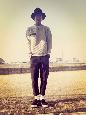 「417 EDIFICE（フォーワンセブンエディフィス）のアイテム（カーゴパンツ）」を使った、マキオ！さん（メンズ・178cm）の冬コーディネート