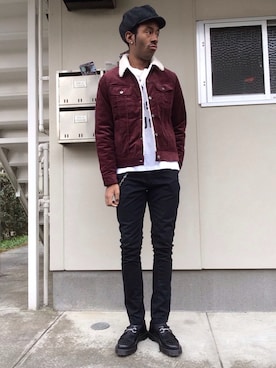 「アイテム（キャスケット）」を使った、マキオ！さん（メンズ・178cm・20代）の冬コーディネート