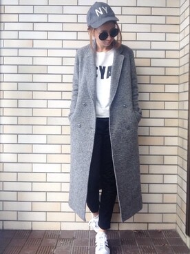 「moussy」｜「アイテム（ダッフルコート）」を使った、shihoさん（レディース・158cm）の冬コーディネート