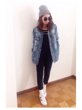 「coordinate」｜「アイテム（サロペット/オーバーオール）」を使った、shihoさん（レディース・158cm）の春コーディネート