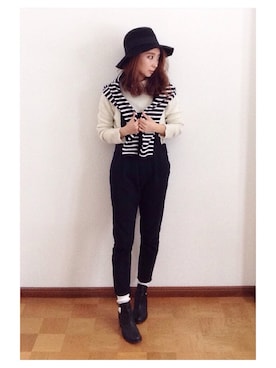 「coordinate」｜「アイテム（サロペット/オーバーオール）」を使った、shihoさん（レディース・158cm）の春コーディネート