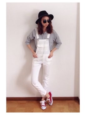 「coordinate」｜「アイテム（サロペット/オーバーオール）」を使った、shihoさん（レディース・158cm）の春コーディネート