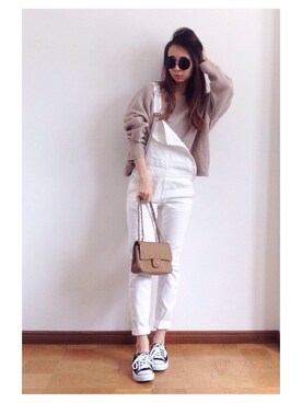 「coordinate」｜「アイテム（サロペット/オーバーオール）」を使った、shihoさん（レディース・158cm）の春コーディネート