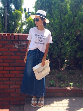 「Regalect（リガレクト）のアイテム（バッグ）」を使った、shihoさん（レディース・158cm）の夏コーディネート