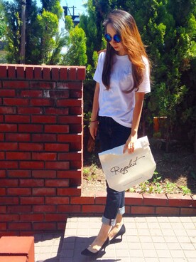 「Regalect（リガレクト）のアイテム（バッグ）」を使った、shihoさん（レディース・158cm）の夏コーディネート