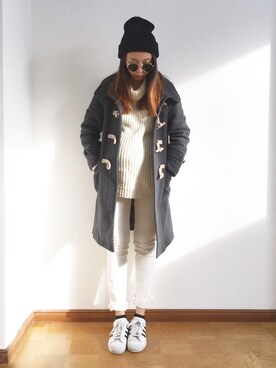 「moussy」｜「アイテム（ダッフルコート）」を使った、shihoさん（レディース・158cm）の冬コーディネート