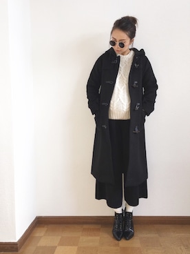 「moussy」｜「アイテム（ダッフルコート）」を使った、shihoさん（レディース・158cm）の冬コーディネート