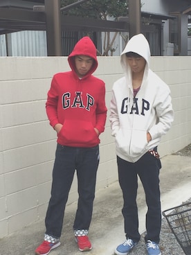 「GAP（ギャップ）のアイテム（マウンテンパーカー）」を使った、K〇〇k〇  K〇〇k〇さん（メンズ・166cm）の秋コーディネート