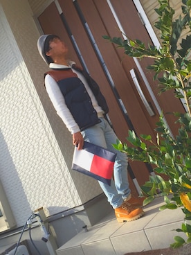 「アイテム（ダウンベスト、その他）」を使った、K〇〇k〇  K〇〇k〇さん（メンズ・166cm）の冬コーディネート