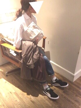 「green（グリーン）のアイテム（パンツ）」を使った、imiさん（レディース・160cm）の冬コーディネート