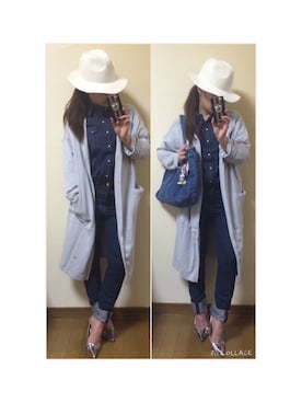 「シルバーパンプス」｜「アイテム（その他アウター）」を使った、chanmikeyさん（レディース・155cm）の春コーディネート