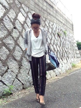 「TODAYFUL（トゥデイフル）のコーデゥロイヘアバンド（ヘアバンド）」を使った、chanmikeyさん（レディース・155cm）の秋コーディネート