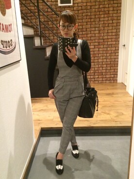 「ジーユーコーデ」｜「アイテム（オールインワン・サロペット）」を使った、チカにゃんさん（レディース・155cm）の春コーディネート