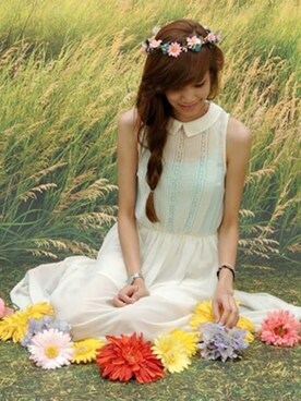 「D&G（ディーアンドジー）のアイテム（腕時計）」を使った、LinhNga Nguyenさん（レディース・165cm）の夏コーディネート