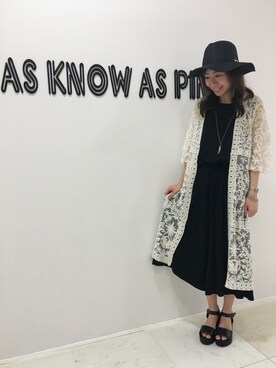 「AS KNOW AS PINKY（アズノゥアズピンキー）のアイテム（オールインワン・サロペット）」を使った、オカダさん（レディース・155cm）の春コーディネート