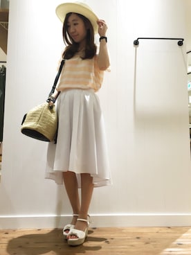 「ASZAKKA（アザッカ）のアイテム（バッグ）」を使った、オカダさん（レディース・155cm）の春コーディネート