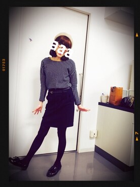 「AS KNOW AS plus（アズノゥアズプラス）のアイテム（ハンチング/ベレー帽）」を使った、☺︎さん（レディース・160cm）の冬コーディネート