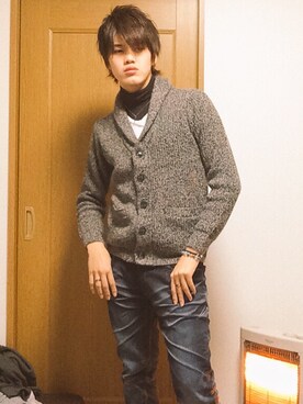 「FUGA（フーガ）のアイテム（その他アウター）」を使った、鈴木裕二郎さん（メンズ・174cm）の冬コーディネート
