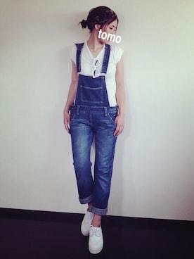 「ウォーキングスタイル」｜「アイテム（オールインワン・サロペット）」を使った、NANAさん（レディース・161cm）の夏コーディネート