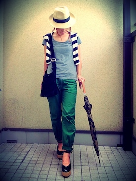 「A BATHING APE（アベイシングエイプ）のアイテム」を使った、NANAさん（レディース・161cm）の夏コーディネート