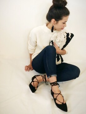 「HARE（ハレ）のアイテム（ピアス（両耳用））」を使った、NANAさん（レディース・161cm）の秋コーディネート