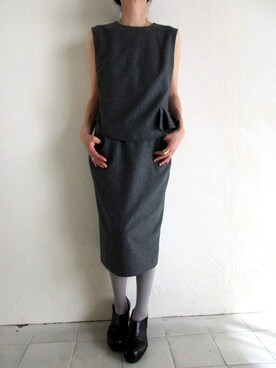 「アイテム（ドレス、グレー系）」を使った、TITY niigataさん（レディース・160cm）の秋コーディネート