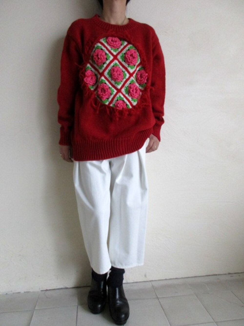 TITY niigataさんの「RYOTAMURAKAMI クラッシュセーター・レッド 」を使ったコーディネート