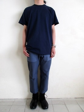 「meanswhile（ミーンズワイル）のアイテム（Tシャツ/カットソー）」を使った、TITY niigataさん（レディース・160cm）の夏コーディネート