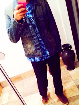 「EDWIN（エドウィン）のGジャン（デニムジャケット、ブルー系）」を使った、かずさんさん（メンズ・170cm）の秋コーディネート