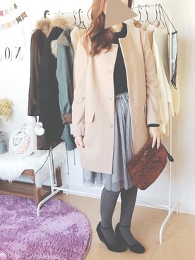 「tsumori chisato WALK（ツモリチサトウォーク）のアイテム（パンプス）」を使った、c h i h i r ☻︎さん（レディース・158cm）の冬コーディネート