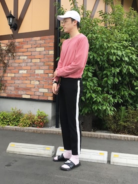 「ナイキ」｜「アイテム（ビーチサンダル）」を使った、ryoさん（メンズ・170cm）の春コーディネート