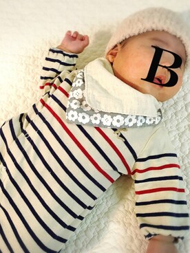 「Ribbon hakka kid's（リボンハッカキッズ）のアイテム」を使った、びりけんたん♀さん（キッズ・60cm）の春コーディネート