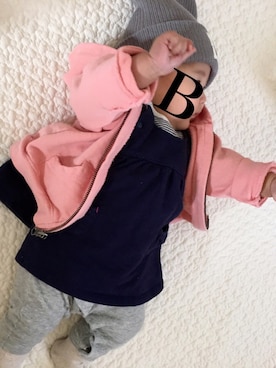 「60cm」｜「アイテム（帽子）」を使った、びりけんたん♀さん（キッズ・60cm）の春コーディネート