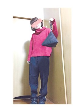 「三角」｜キタジマ カホさん（レディース・156cm）の冬コーディネート
