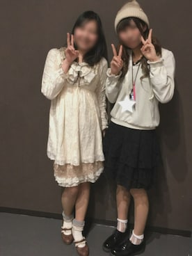 「axes femme（アクシーズファム）のアイテム（パーカー）」を使った、ManaMiさん（レディース・163cm）の冬コーディネート