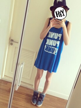 「VOLCOM」｜「アイテム（ワンピース/ドレス）」を使った、さっちゃんさん（レディース・168cm）の夏コーディネート