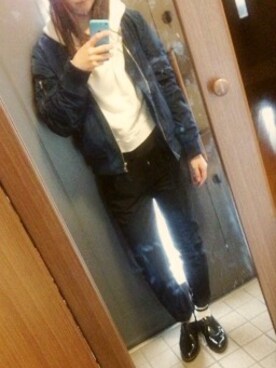 「WEGO（ウィゴー）のアイテム（ブルゾン）」を使った、もえぴーさん（レディース・159cm）の冬コーディネート