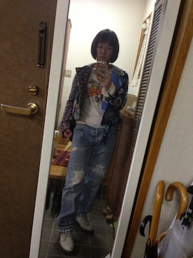 「keisuke kanda（ケイスケカンダ）のアイテム（パンツ）」を使った、chokukoさん（レディース・159cm）の秋コーディネート