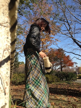 「黒タートルネック」｜「アイテム（ミリタリージャケット）」を使った、chokukoさん（レディース・159cm）の冬コーディネート