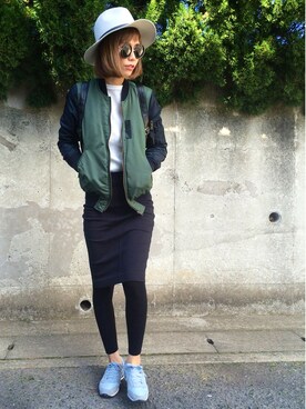 「SLY（スライ）のアイテム（ブルゾン）」を使った、asammyさん（レディース・170cm）の春コーディネート