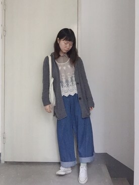 周嗨森さん（レディース・159cm）の秋コーディネート